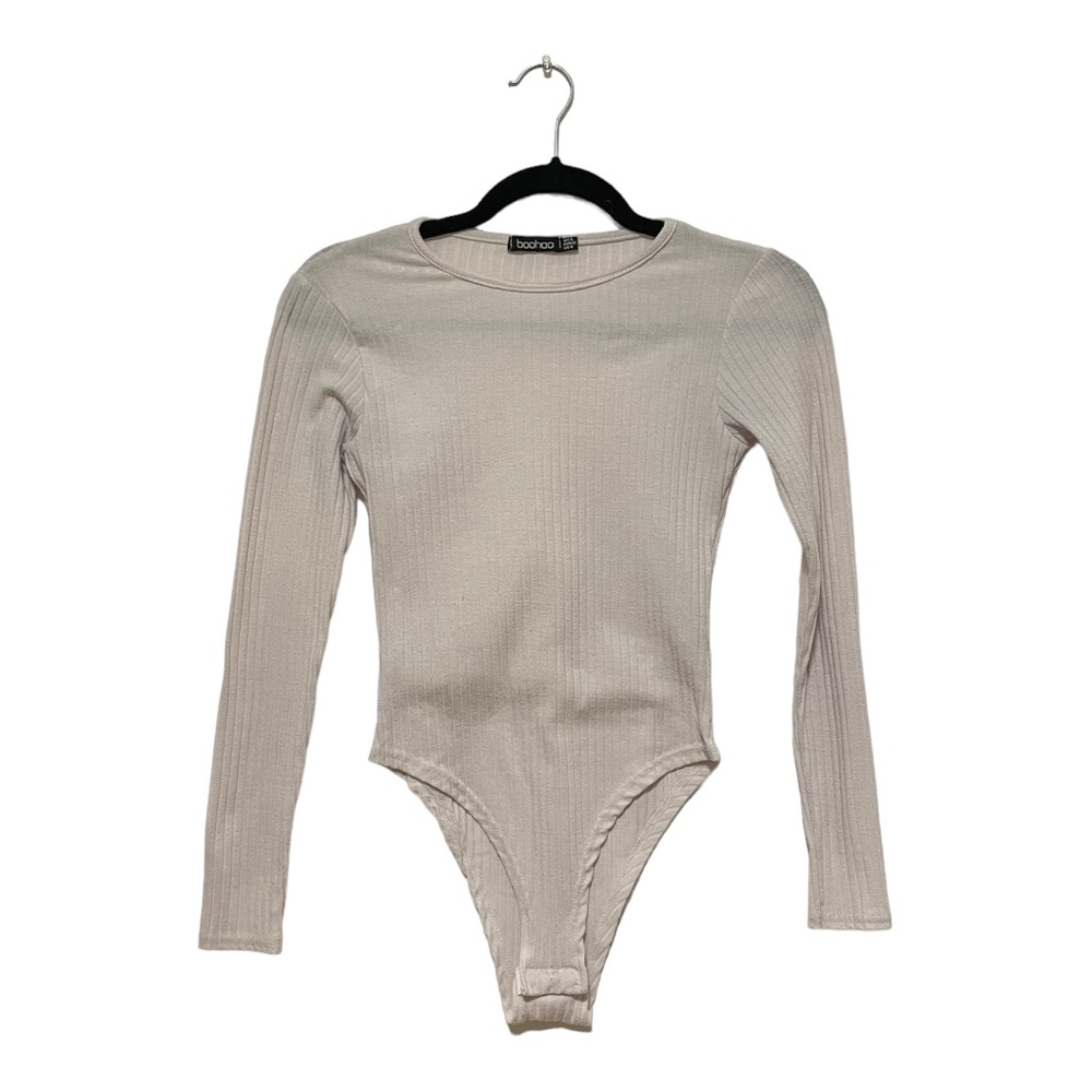 Boohoo White Long Sleeve Bodysuit